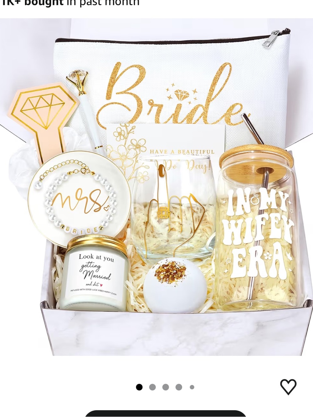 New Bride Gift Box - White & Gold Bridal Set